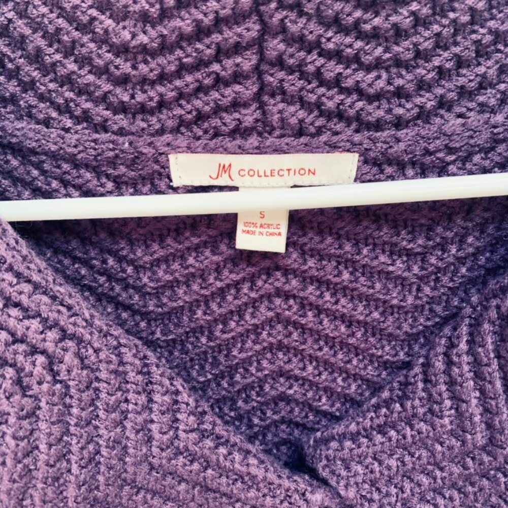 JM Collection Womens Size Small Deep Purple One Button Cardigan Sweater - Picture 2 of 9